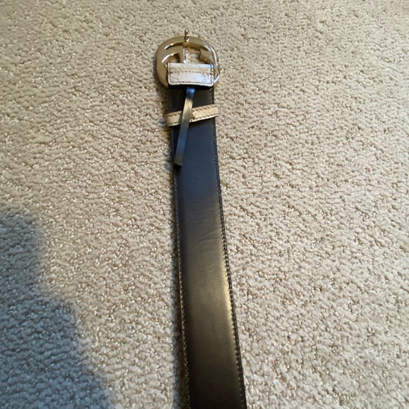 Authentic Gucci Guccissima GG interlocking G buckle leather belt grey gold - Picture 4 of 5